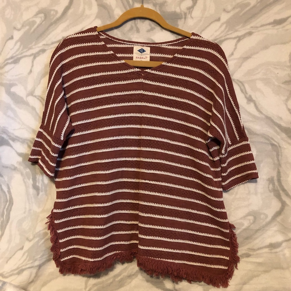 Striped 3/4 Sleeve Top